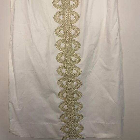 Mudpie White Sleeveless Shift Dress V Neck Classic Vacation Cotton Stretch S - Picture 2 of 13